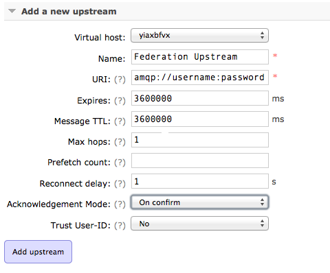 Federation add upstream Federation add upstream