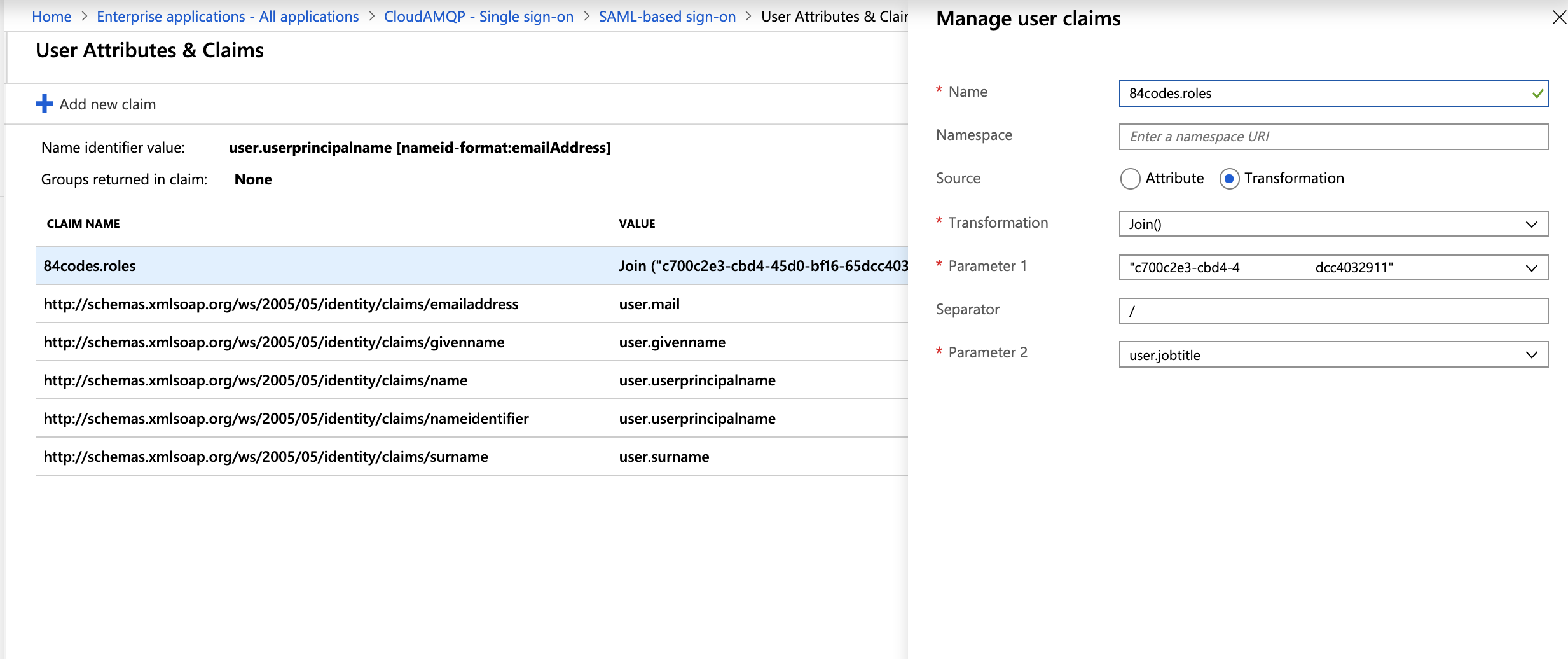 Azure SAML Setup